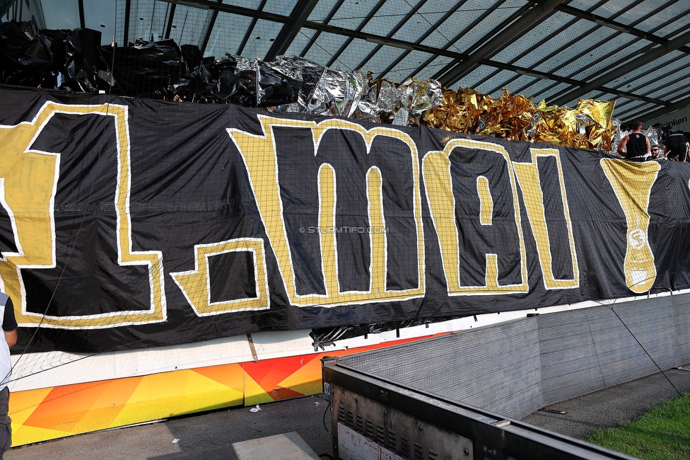 Ried - Sturm Graz
OEFB Cup, 2. Runde, SV Ried - SK Sturm Graz, Innviertel Arena Ried, 28.08.2024. 

Foto zeigt Fans von Sturm mit einer Choreografie
