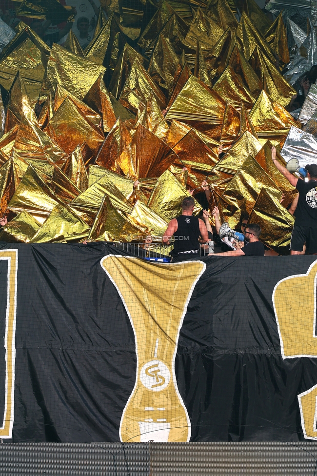 Ried - Sturm Graz
OEFB Cup, 2. Runde, SV Ried - SK Sturm Graz, Innviertel Arena Ried, 28.08.2024. 

Foto zeigt Fans von Sturm mit einer Choreografie
