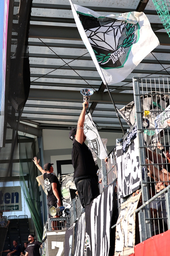 Ried - Sturm Graz
OEFB Cup, 2. Runde, SV Ried - SK Sturm Graz, Innviertel Arena Ried, 28.08.2024. 

Foto zeigt Fans von Sturm
