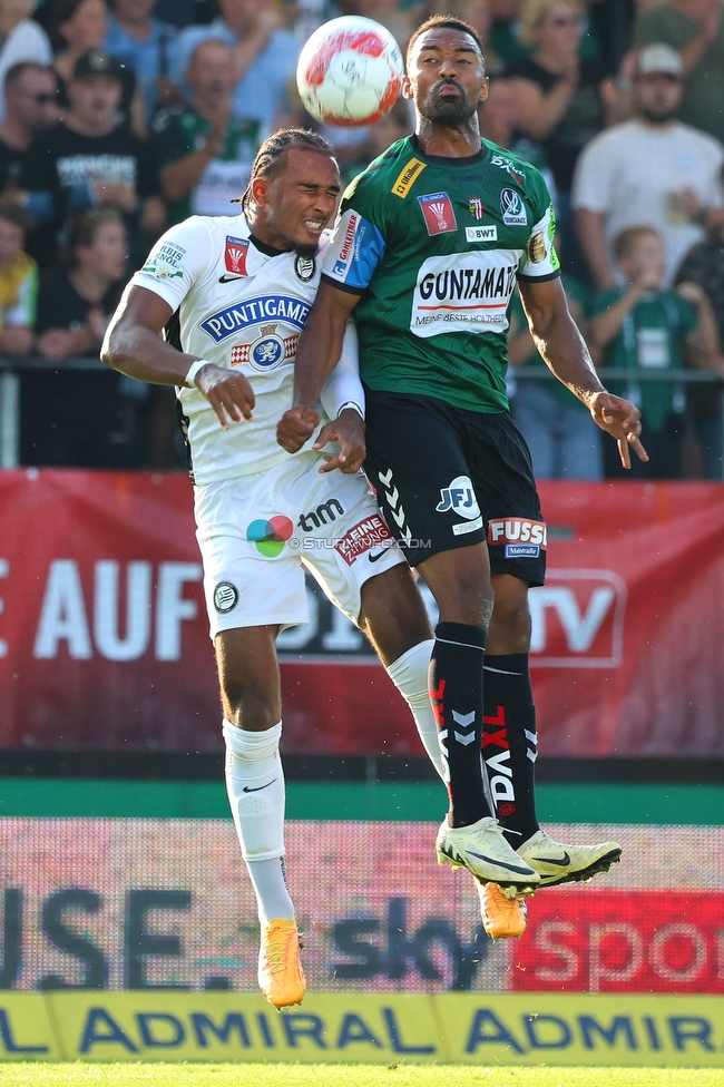 Ried - Sturm Graz
OEFB Cup, 2. Runde, SV Ried - SK Sturm Graz, Innviertel Arena Ried, 28.08.2024. 

Foto zeigt Emanuel Aiwu (Sturm)
