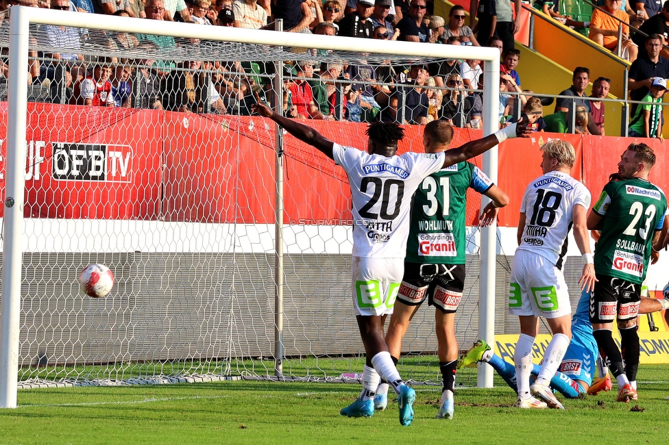 Ried - Sturm Graz
OEFB Cup, 2. Runde, SV Ried - SK Sturm Graz, Innviertel Arena Ried, 28.08.2024. 

Foto zeigt Seedy Jatta (Sturm)
Schlüsselwörter: torjubel