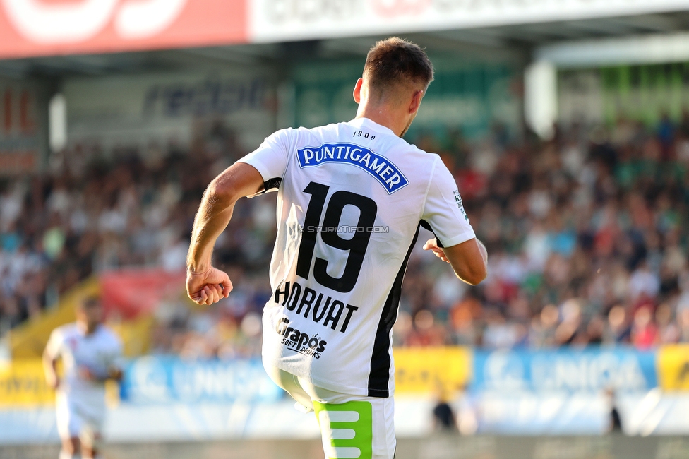 Ried - Sturm Graz
OEFB Cup, 2. Runde, SV Ried - SK Sturm Graz, Innviertel Arena Ried, 28.08.2024. 

Foto zeigt Tomi Horvat (Sturm)
Schlüsselwörter: torjubel