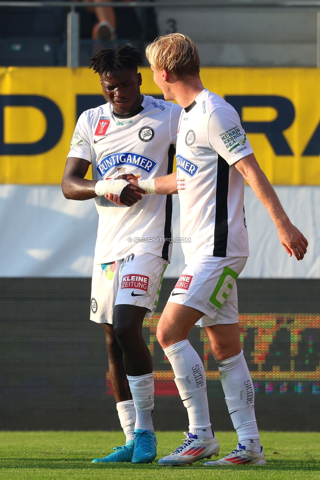 Ried - Sturm Graz
OEFB Cup, 2. Runde, SV Ried - SK Sturm Graz, Innviertel Arena Ried, 28.08.2024. 

Foto zeigt Seedy Jatta (Sturm)
Schlüsselwörter: torjubel