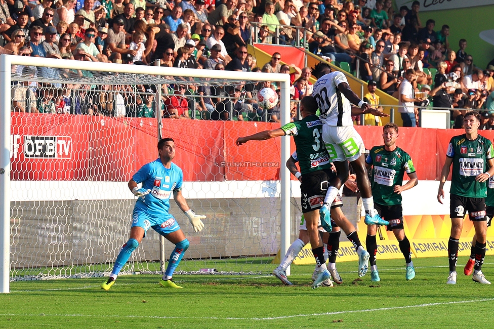 Ried - Sturm Graz
OEFB Cup, 2. Runde, SV Ried - SK Sturm Graz, Innviertel Arena Ried, 28.08.2024. 

Foto zeigt Seedy Jatta (Sturm)
Schlüsselwörter: torjubel