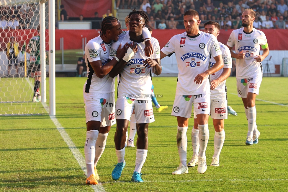 Ried - Sturm Graz
OEFB Cup, 2. Runde, SV Ried - SK Sturm Graz, Innviertel Arena Ried, 28.08.2024. 

Foto zeigt Seedy Jatta (Sturm)
Schlüsselwörter: torjubel