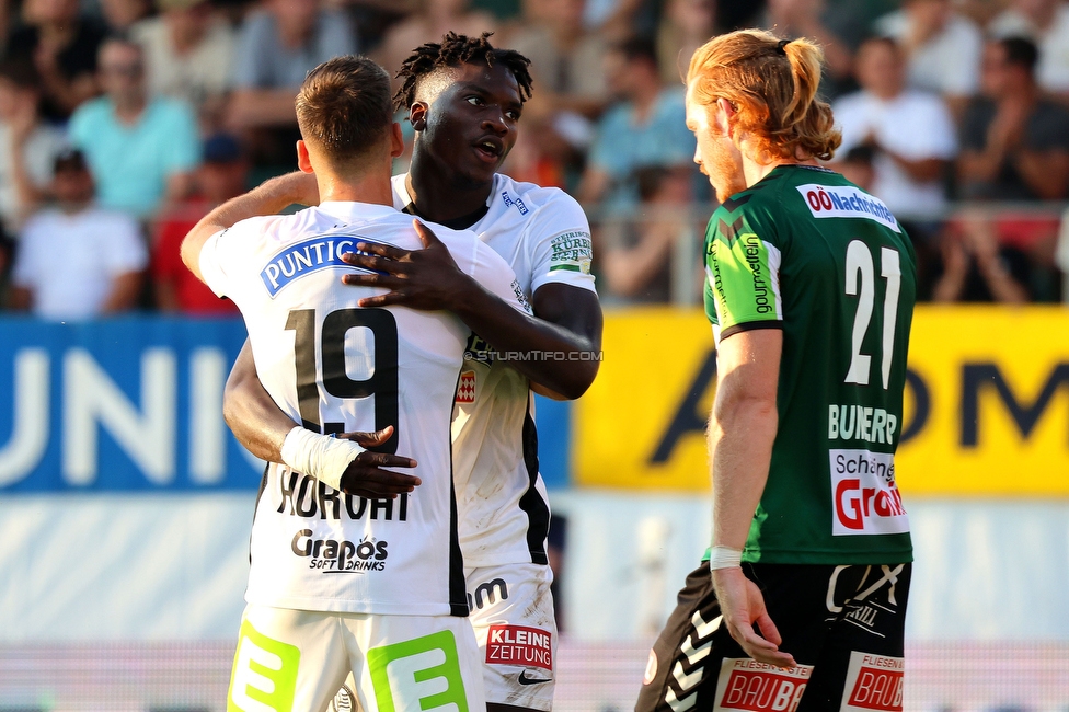 Ried - Sturm Graz
OEFB Cup, 2. Runde, SV Ried - SK Sturm Graz, Innviertel Arena Ried, 28.08.2024. 

Foto zeigt Seedy Jatta (Sturm)
Schlüsselwörter: torjubel