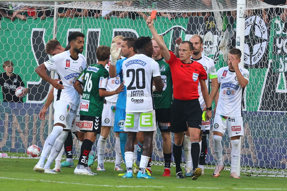 Ried - Sturm Graz
OEFB Cup, 2. Runde, SV Ried - SK Sturm Graz, Innviertel Arena Ried, 28.08.2024. 

Foto zeigt die Mannschaft von Sturm und die Mannschaft von Ried
Schlüsselwörter: rote