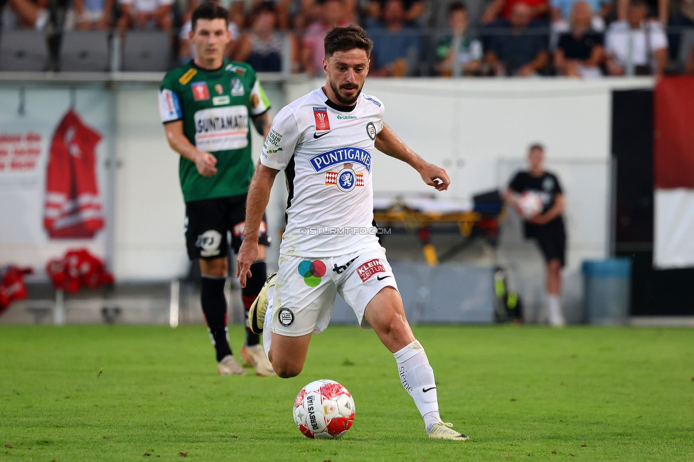 Ried - Sturm Graz
OEFB Cup, 2. Runde, SV Ried - SK Sturm Graz, Innviertel Arena Ried, 28.08.2024. 

Foto zeigt Otar Kiteishvili (Sturm)
Schlüsselwörter: pyrotechnik