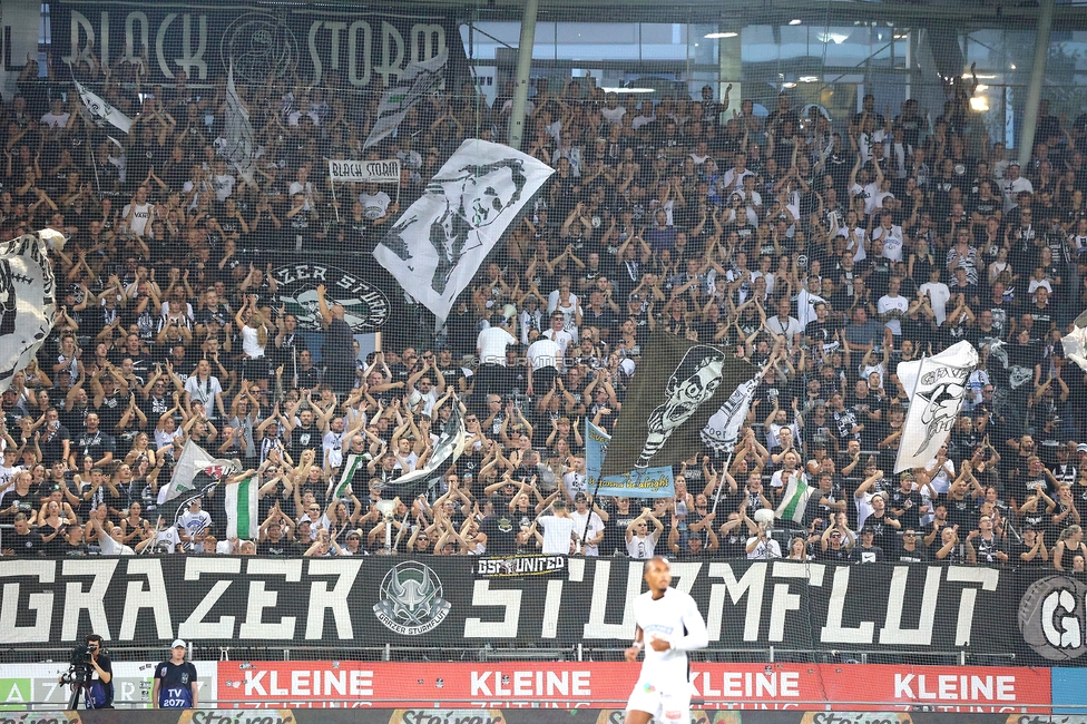 Sturm Graz - Tirol
Oesterreichische Fussball Bundesliga, 5. Runde, SK Sturm Graz - WSG Tirol, Stadion Liebenau Graz, 31.08.2024. 

Foto zeigt Fans von Sturm
