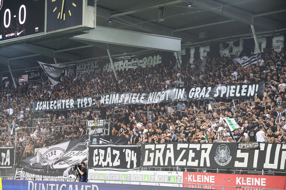 Sturm Graz - Tirol
Oesterreichische Fussball Bundesliga, 5. Runde, SK Sturm Graz - WSG Tirol, Stadion Liebenau Graz, 31.08.2024. 

Foto zeigt Fans von Sturm
