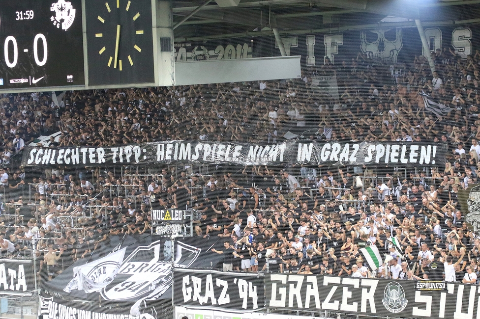 Sturm Graz - Tirol
Oesterreichische Fussball Bundesliga, 5. Runde, SK Sturm Graz - WSG Tirol, Stadion Liebenau Graz, 31.08.2024. 

Foto zeigt Fans von Sturm
