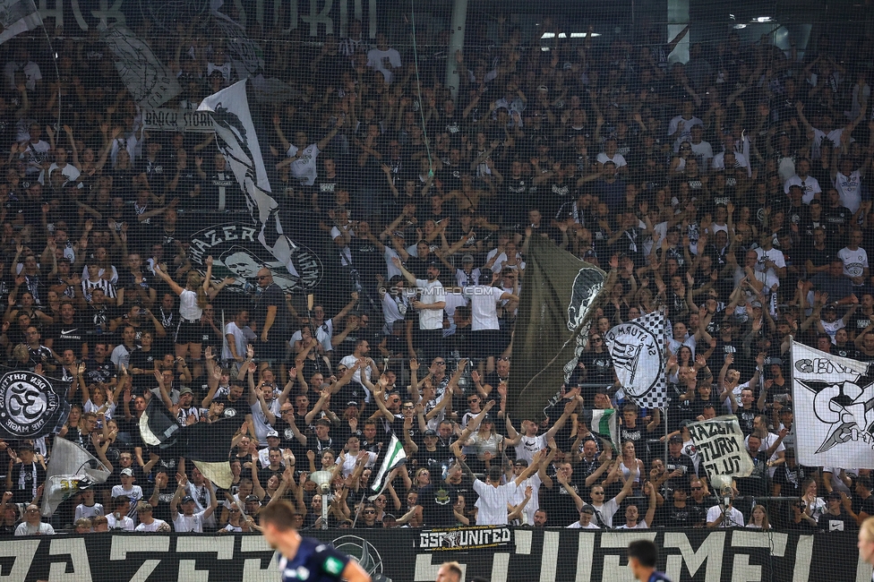 Sturm Graz - Tirol
Oesterreichische Fussball Bundesliga, 5. Runde, SK Sturm Graz - WSG Tirol, Stadion Liebenau Graz, 31.08.2024. 

Foto zeigt Fans von Sturm
