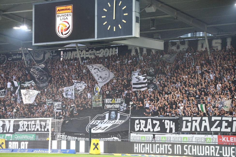 Sturm Graz - Tirol
Oesterreichische Fussball Bundesliga, 5. Runde, SK Sturm Graz - WSG Tirol, Stadion Liebenau Graz, 31.08.2024. 

Foto zeigt Fans von Sturm
