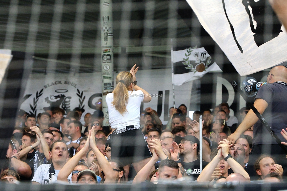 Sturm Graz - Tirol
Oesterreichische Fussball Bundesliga, 5. Runde, SK Sturm Graz - WSG Tirol, Stadion Liebenau Graz, 31.08.2024. 

Foto zeigt Fans von Sturm
