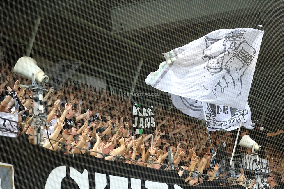 Sturm Graz - Tirol
Oesterreichische Fussball Bundesliga, 5. Runde, SK Sturm Graz - WSG Tirol, Stadion Liebenau Graz, 31.08.2024. 

Foto zeigt Fans von Sturm
