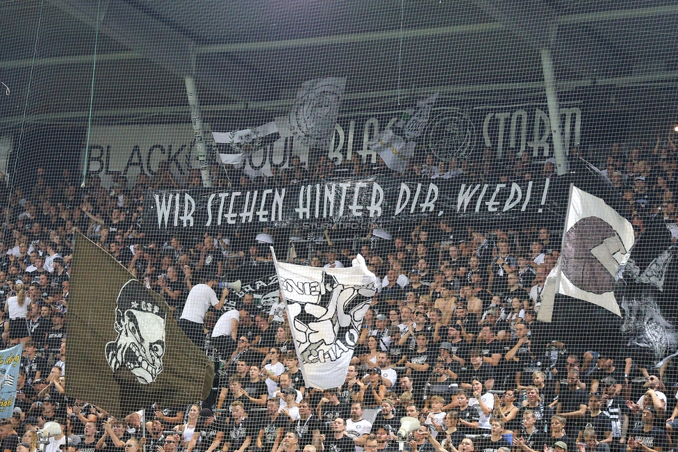 Sturm Graz - Tirol
Oesterreichische Fussball Bundesliga, 5. Runde, SK Sturm Graz - WSG Tirol, Stadion Liebenau Graz, 31.08.2024. 

Foto zeigt Fans von Sturm
