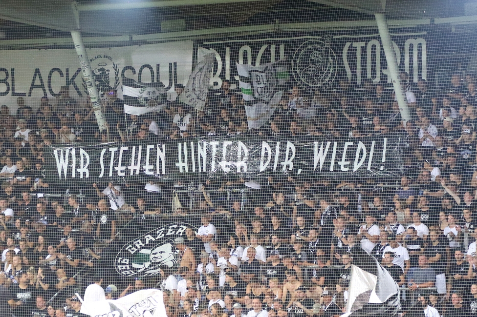 Sturm Graz - Tirol
Oesterreichische Fussball Bundesliga, 5. Runde, SK Sturm Graz - WSG Tirol, Stadion Liebenau Graz, 31.08.2024. 

Foto zeigt Fans von Sturm
