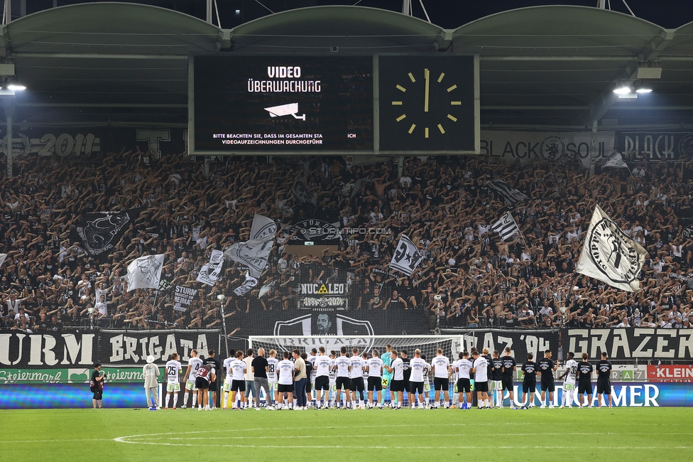 Sturm Graz - Tirol
Oesterreichische Fussball Bundesliga, 5. Runde, SK Sturm Graz - WSG Tirol, Stadion Liebenau Graz, 31.08.2024. 

Foto zeigt Fans von Sturm
