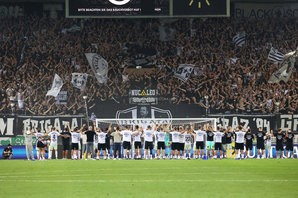 Sturm Graz - Tirol
Oesterreichische Fussball Bundesliga, 5. Runde, SK Sturm Graz - WSG Tirol, Stadion Liebenau Graz, 31.08.2024. 

Foto zeigt Fans von Sturm
