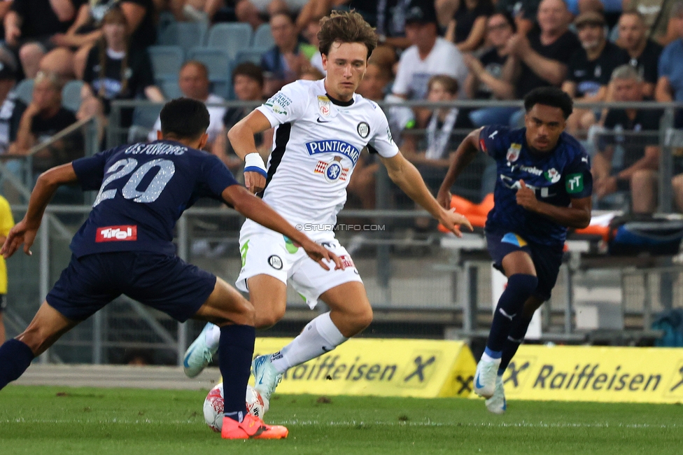 Sturm Graz - Tirol
Oesterreichische Fussball Bundesliga, 5. Runde, SK Sturm Graz - WSG Tirol, Stadion Liebenau Graz, 31.08.2024. 

Foto zeigt William Boeving (Sturm)
