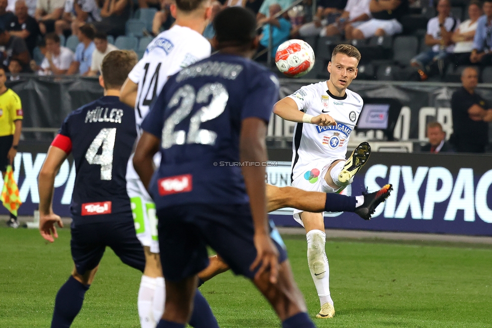 Sturm Graz - Tirol
Oesterreichische Fussball Bundesliga, 5. Runde, SK Sturm Graz - WSG Tirol, Stadion Liebenau Graz, 31.08.2024. 

Foto zeigt Dimitri Lavalee (Sturm)
