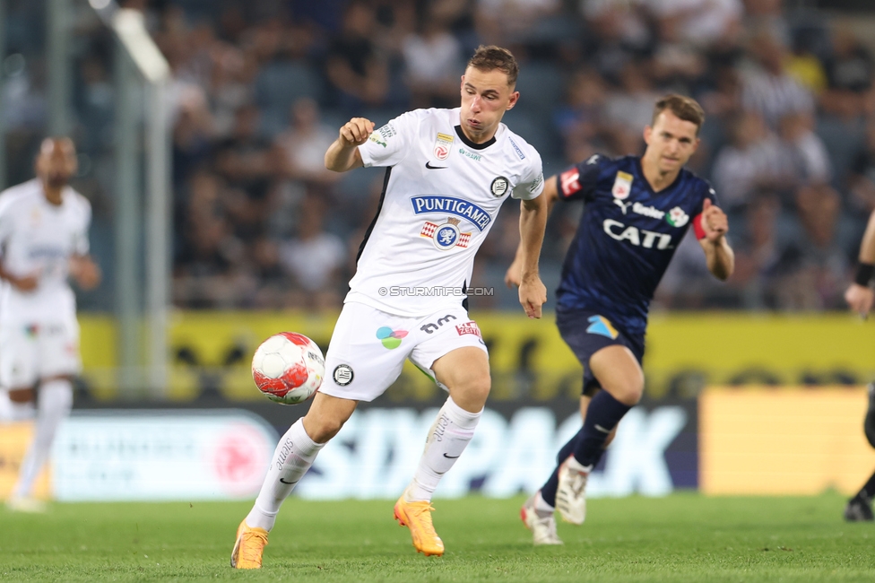 Sturm Graz - Tirol
Oesterreichische Fussball Bundesliga, 5. Runde, SK Sturm Graz - WSG Tirol, Stadion Liebenau Graz, 31.08.2024. 

Foto zeigt Lovro Zvonarek (Sturm)
