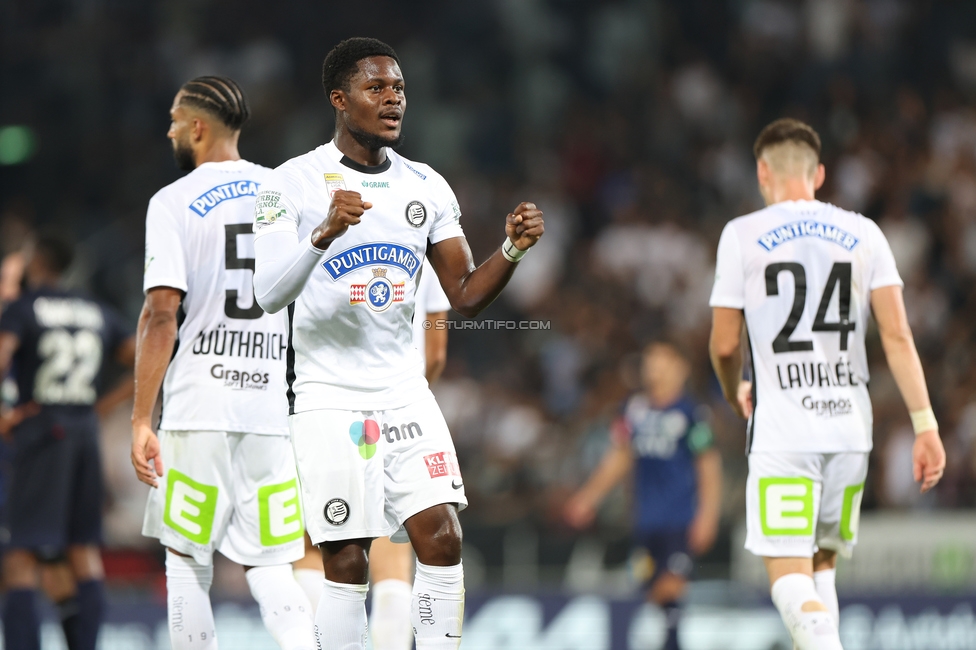 Sturm Graz - Tirol
Oesterreichische Fussball Bundesliga, 5. Runde, SK Sturm Graz - WSG Tirol, Stadion Liebenau Graz, 31.08.2024. 

Foto zeigt Tochi Phil Chukwuani (Sturm)
