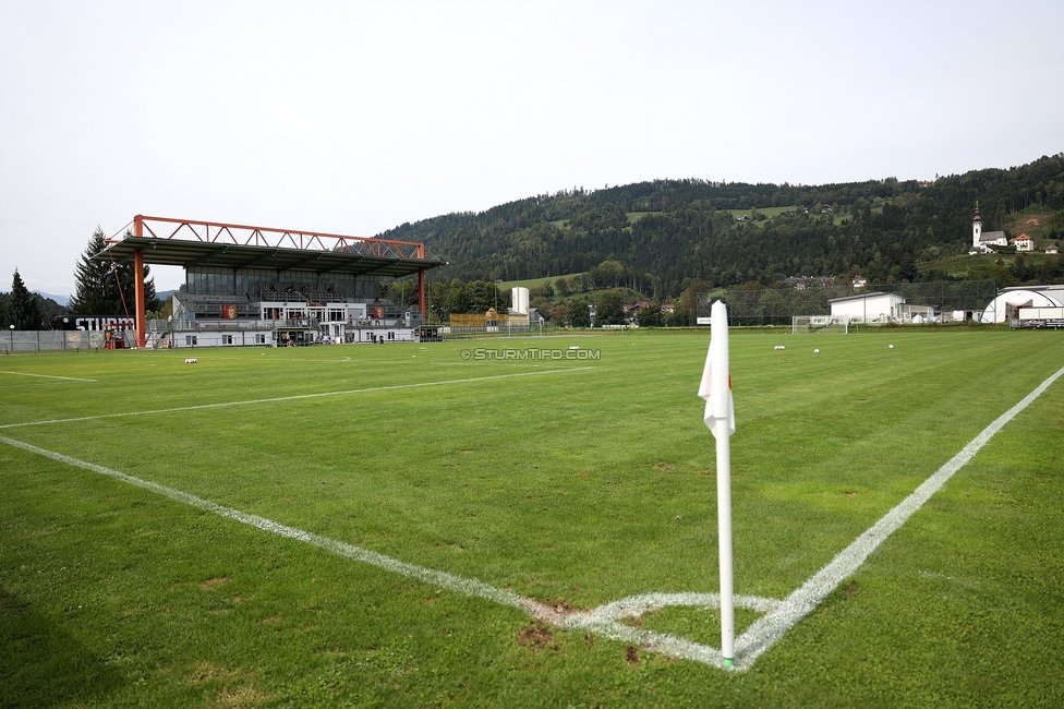 Austria Klagenfurt - Sturm Graz Damen
SPORTLAND Niederoesterreich Frauen Cup, Austria Klagenfurt - SK Sturm Graz, Sport- und Freizeitzentrum Friedlach Glanegg, 08.09.2024. 

Foto zeigt das Spielfeld
