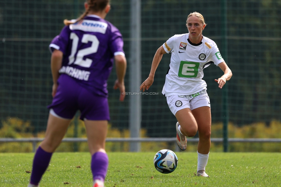 Austria Klagenfurt - Sturm Graz Damen
SPORTLAND Niederoesterreich Frauen Cup, Austria Klagenfurt - SK Sturm Graz, Sport- und Freizeitzentrum Friedlach Glanegg, 08.09.2024. 

Foto zeigt Elisabeth Brandl (Sturm Damen)
