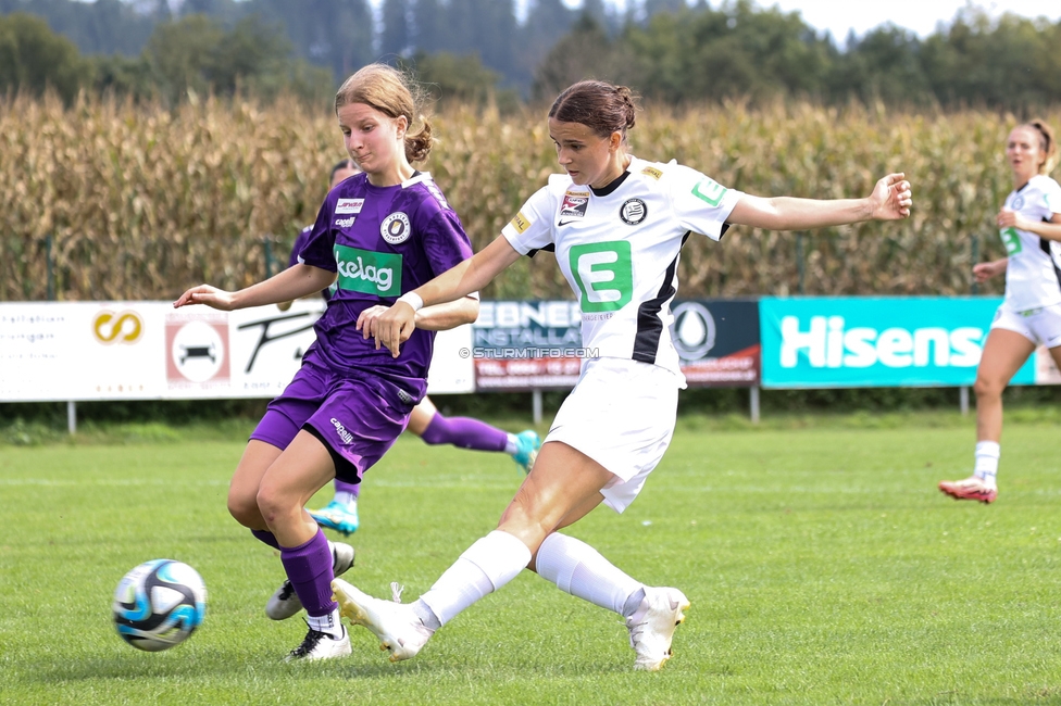 Austria Klagenfurt - Sturm Graz Damen
SPORTLAND Niederoesterreich Frauen Cup, Austria Klagenfurt - SK Sturm Graz, Sport- und Freizeitzentrum Friedlach Glanegg, 08.09.2024. 

Foto zeigt Leonie Christin Tragl (Sturm Damen)
