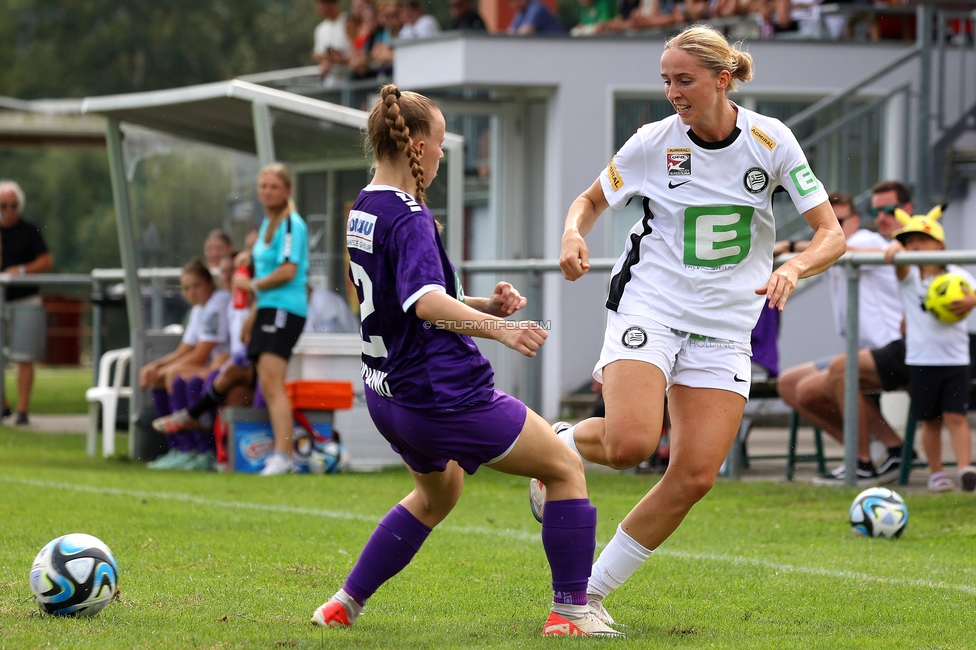 Austria Klagenfurt - Sturm Graz Damen
SPORTLAND Niederoesterreich Frauen Cup, Austria Klagenfurt - SK Sturm Graz, Sport- und Freizeitzentrum Friedlach Glanegg, 08.09.2024. 

Foto zeigt Elisabeth Brandl (Sturm Damen)
