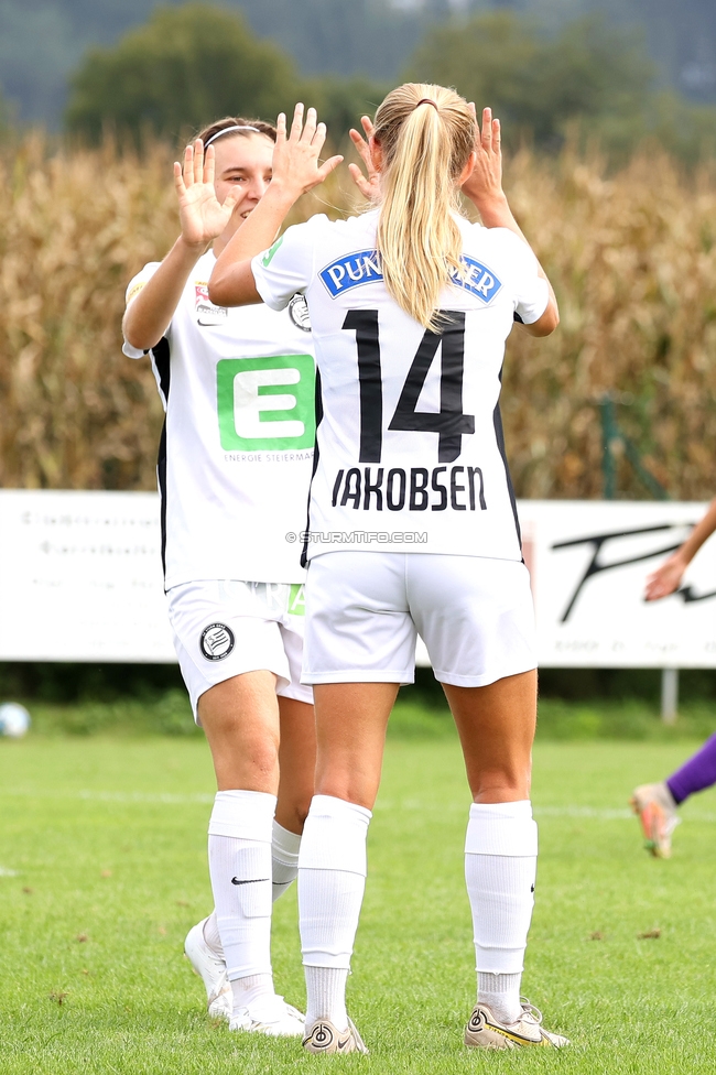 Austria Klagenfurt - Sturm Graz Damen
SPORTLAND Niederoesterreich Frauen Cup, Austria Klagenfurt - SK Sturm Graz, Sport- und Freizeitzentrum Friedlach Glanegg, 08.09.2024. 

Foto zeigt Sandra Jakobsen (Sturm Damen)
