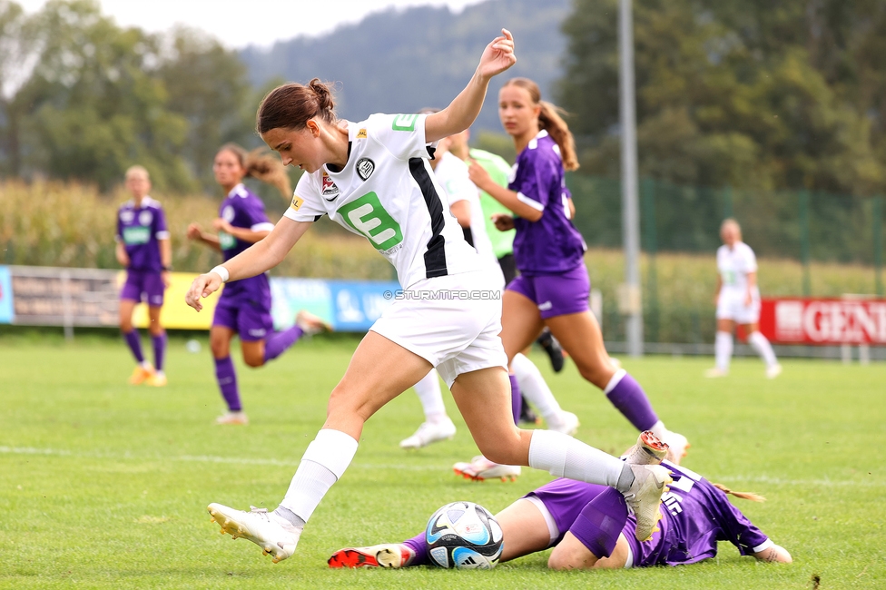 Austria Klagenfurt - Sturm Graz Damen
SPORTLAND Niederoesterreich Frauen Cup, Austria Klagenfurt - SK Sturm Graz, Sport- und Freizeitzentrum Friedlach Glanegg, 08.09.2024. 

Foto zeigt Leonie Christin Tragl (Sturm Damen)
