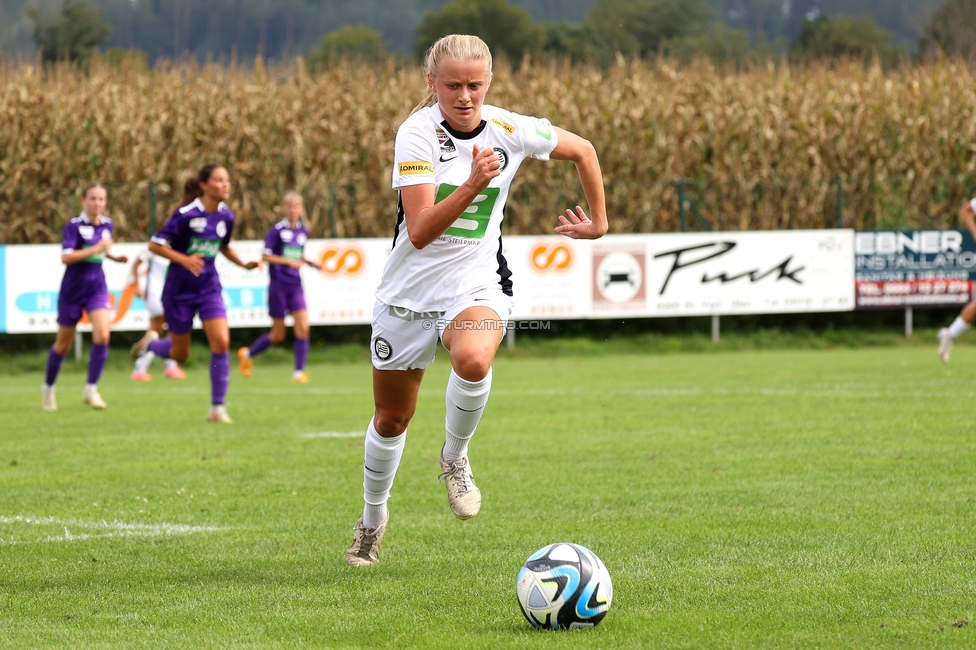 Austria Klagenfurt - Sturm Graz Damen
SPORTLAND Niederoesterreich Frauen Cup, Austria Klagenfurt - SK Sturm Graz, Sport- und Freizeitzentrum Friedlach Glanegg, 08.09.2024. 

Foto zeigt Sandra Jakobsen (Sturm Damen)
