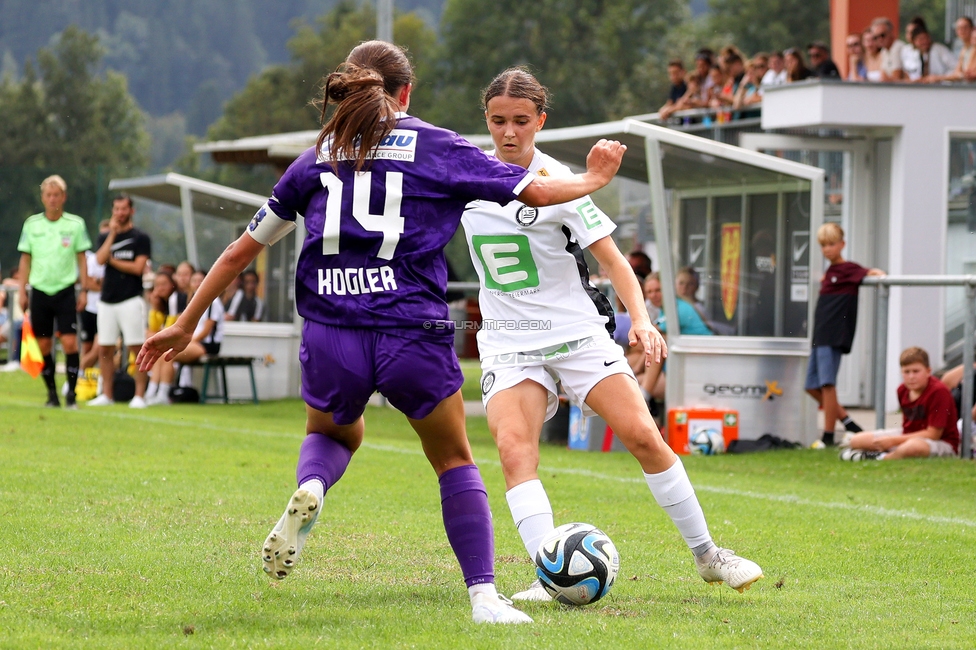 Austria Klagenfurt - Sturm Graz Damen
SPORTLAND Niederoesterreich Frauen Cup, Austria Klagenfurt - SK Sturm Graz, Sport- und Freizeitzentrum Friedlach Glanegg, 08.09.2024. 

Foto zeigt Leonie Christin Tragl (Sturm Damen)
