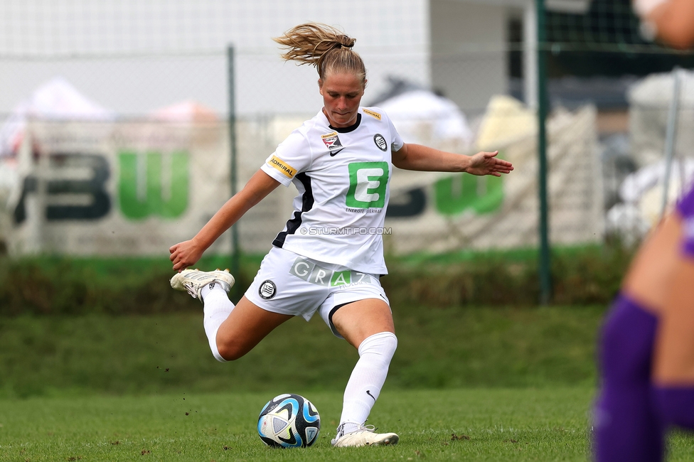 Austria Klagenfurt - Sturm Graz Damen
SPORTLAND Niederoesterreich Frauen Cup, Austria Klagenfurt - SK Sturm Graz, Sport- und Freizeitzentrum Friedlach Glanegg, 08.09.2024. 

Foto zeigt Laura Lillholm-Petersen (Sturm Damen)
