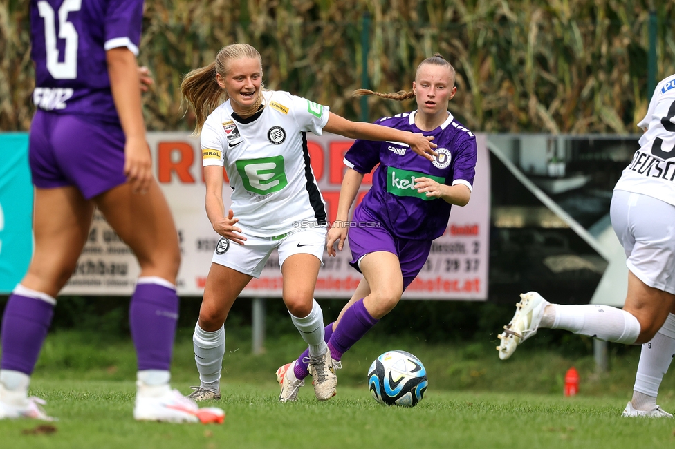 Austria Klagenfurt - Sturm Graz Damen
SPORTLAND Niederoesterreich Frauen Cup, Austria Klagenfurt - SK Sturm Graz, Sport- und Freizeitzentrum Friedlach Glanegg, 08.09.2024. 

Foto zeigt Sandra Jakobsen (Sturm Damen)
