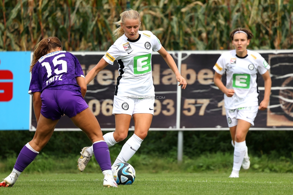 Austria Klagenfurt - Sturm Graz Damen
SPORTLAND Niederoesterreich Frauen Cup, Austria Klagenfurt - SK Sturm Graz, Sport- und Freizeitzentrum Friedlach Glanegg, 08.09.2024. 

Foto zeigt Sandra Jakobsen (Sturm Damen)
