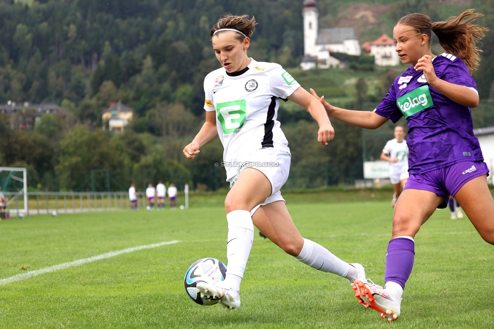 Austria Klagenfurt - Sturm Graz Damen
SPORTLAND Niederoesterreich Frauen Cup, Austria Klagenfurt - SK Sturm Graz, Sport- und Freizeitzentrum Friedlach Glanegg, 08.09.2024. 

Foto zeigt Pauline Deutsch (Sturm Damen)
