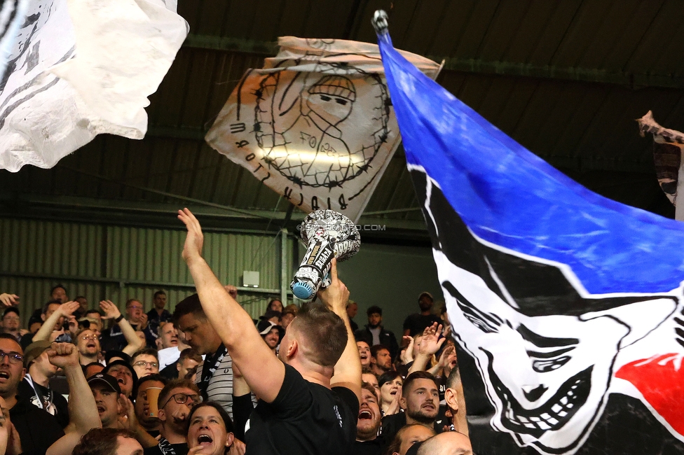 Stade Brestois - Sturm Graz
UEFA Champions League Ligaphase 1. Spieltag, Stade Brestois 29 - SK Sturm Graz, Stade de Roudourou Guingamp, 19.09.2024. 

Foto zeigt Fans von Sturm
Schlüsselwörter: brigata vorsaenger