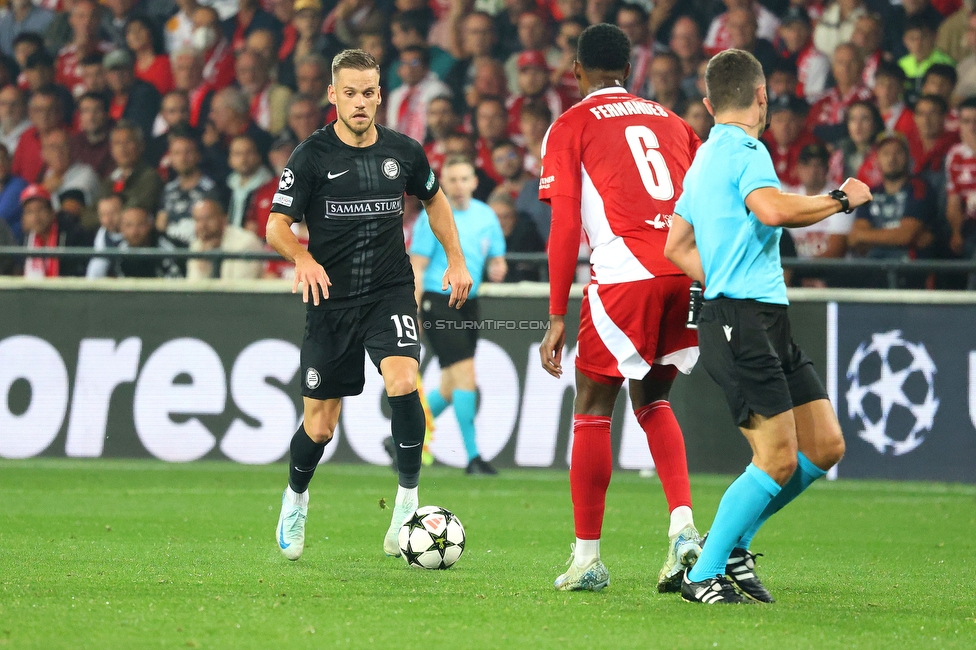 Stade Brestois - Sturm Graz
UEFA Champions League Ligaphase 1. Spieltag, Stade Brestois 29 - SK Sturm Graz, Stade de Roudourou Guingamp, 19.09.2024. 

Foto zeigt Tomi Horvat (Sturm)
