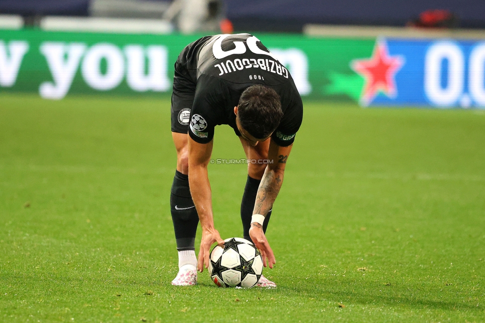 Stade Brestois - Sturm Graz
UEFA Champions League Ligaphase 1. Spieltag, Stade Brestois 29 - SK Sturm Graz, Stade de Roudourou Guingamp, 19.09.2024. 

Foto zeigt Jusuf Gazibegovic (Sturm)
