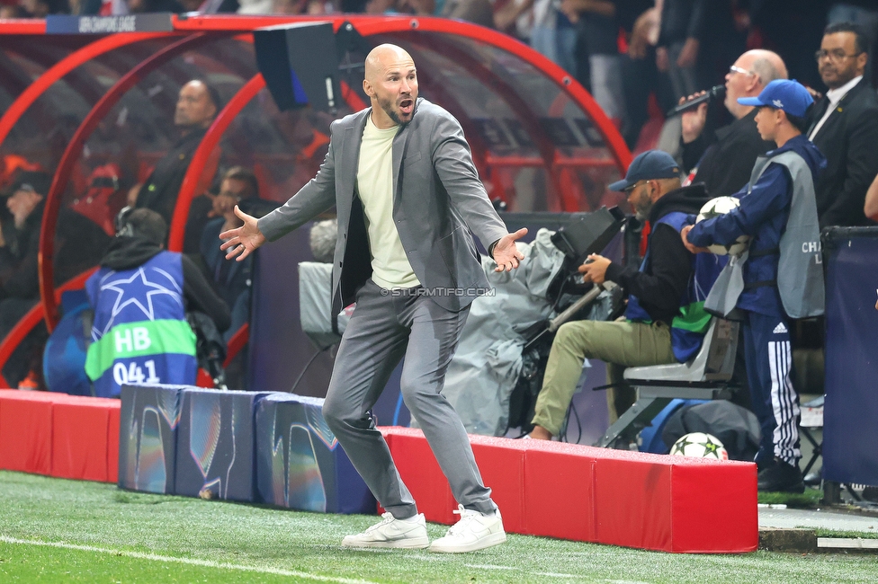 Stade Brestois - Sturm Graz
UEFA Champions League Ligaphase 1. Spieltag, Stade Brestois 29 - SK Sturm Graz, Stade de Roudourou Guingamp, 19.09.2024. 

Foto zeigt Christian Ilzer (Cheftrainer Sturm)
