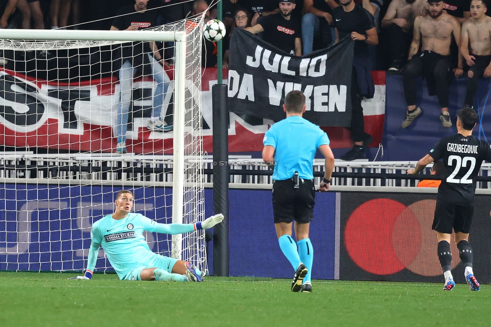 Stade Brestois - Sturm Graz
UEFA Champions League Ligaphase 1. Spieltag, Stade Brestois 29 - SK Sturm Graz, Stade de Roudourou Guingamp, 19.09.2024. 

Foto zeigt Kjell Scherpen (Sturm)
