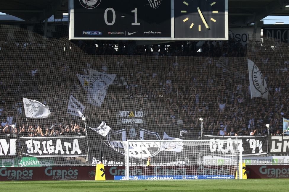 Sturm Graz - Wolfsberg
Oesterreichische Fussball Bundesliga, 7. Runde, SK Sturm Graz - Wolfsberger AC, Stadion Liebenau Graz, 22.09.2024. 

Foto zeigt Fans von Sturm
Schlüsselwörter: brigata