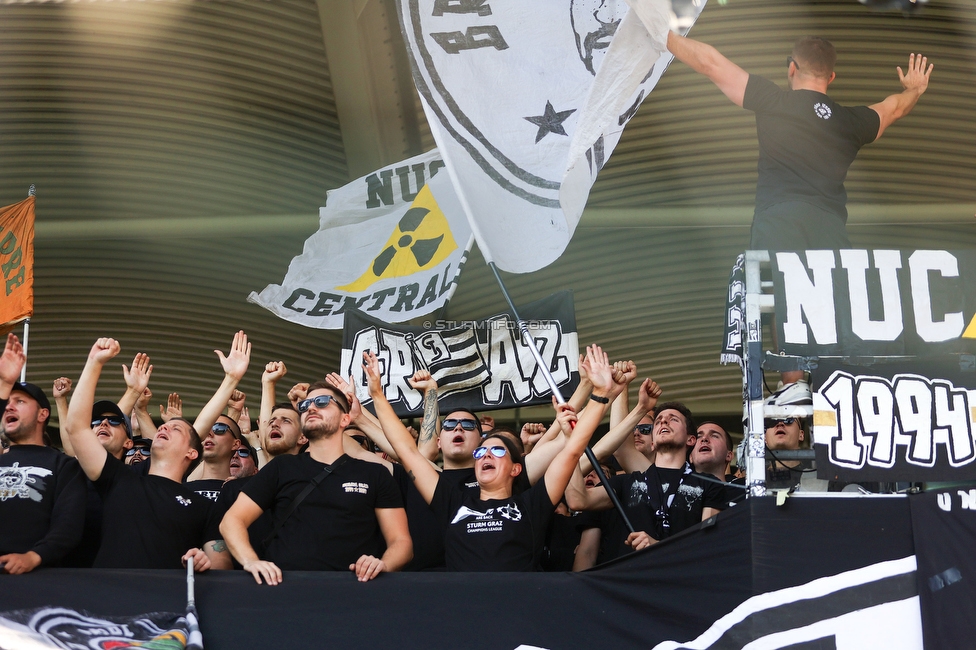 Sturm Graz - WAC
Oesterreichische Fussball Bundesliga, 6. Runde, SK Sturm Graz - Wolfsberger AC, Stadion Liebenau Graz, 22.09.2024. 

Foto zeigt Fans von Sturm
Schlüsselwörter: brigata vorsaenger