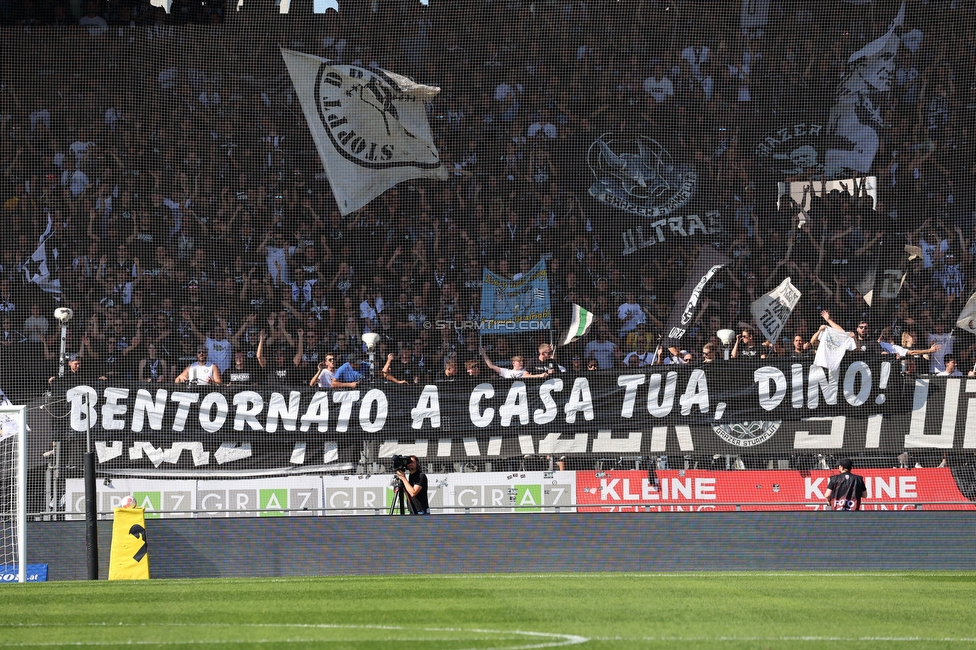 Sturm Graz - Wolfsberg
Oesterreichische Fussball Bundesliga, 7. Runde, SK Sturm Graz - Wolfsberger AC, Stadion Liebenau Graz, 22.09.2024. 

Foto zeigt Fans von Sturm mit einem Spruchband
Schlüsselwörter: sturmflut brigata pisa