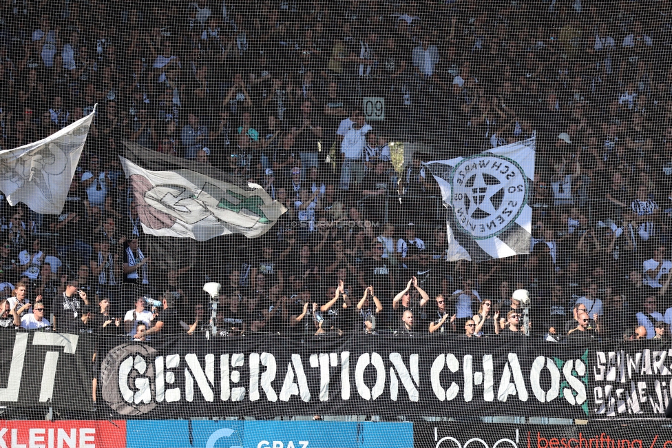 Sturm Graz - Wolfsberg
Oesterreichische Fussball Bundesliga, 7. Runde, SK Sturm Graz - Wolfsberger AC, Stadion Liebenau Graz, 22.09.2024. 

Foto zeigt Fans von Sturm
Schlüsselwörter: generationchaos