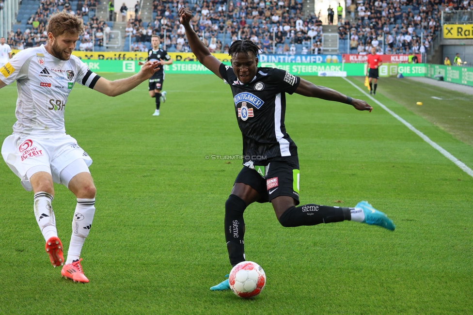 Sturm Graz - Wolfsberg
Oesterreichische Fussball Bundesliga, 7. Runde, SK Sturm Graz - Wolfsberger AC, Stadion Liebenau Graz, 22.09.2024. 

Foto zeigt Seedy Jatta (Sturm)
