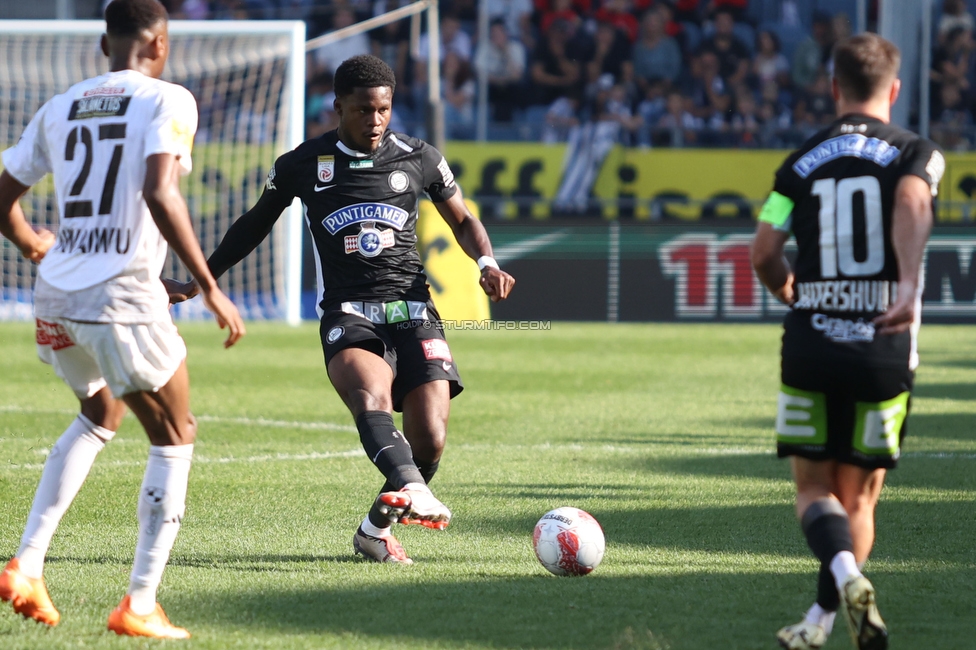 Sturm Graz - WAC
Oesterreichische Fussball Bundesliga, 6. Runde, SK Sturm Graz - Wolfsberger AC, Stadion Liebenau Graz, 22.09.2024. 

Foto zeigt Tochi Phil Chukwuani (Sturm)
